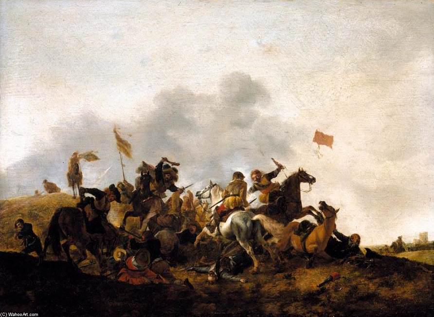 Wikioo.org - The Encyclopedia of Fine Arts - Painting, Artwork by Philips Wouwerman - Cavalry Skirmish