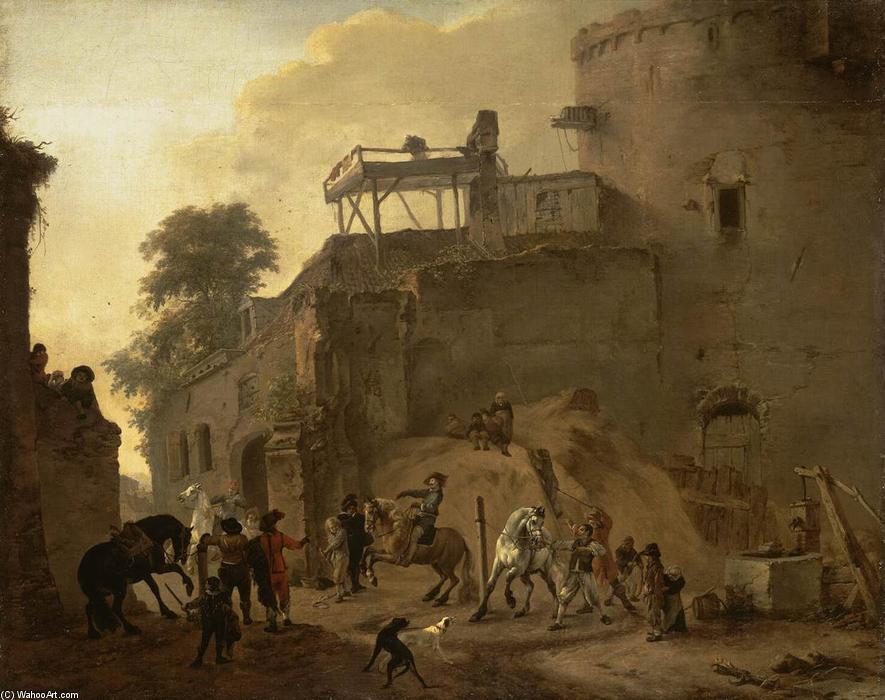 Wikioo.org - The Encyclopedia of Fine Arts - Painting, Artwork by Philips Wouwerman - Manege Riding in the Open Air