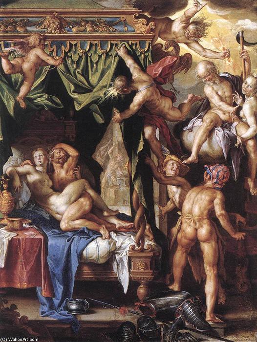 Wikioo.org - สารานุกรมวิจิตรศิลป์ - จิตรกรรม Joachim Antonisz Wtewael - Mars and Venus Discovered by the Gods