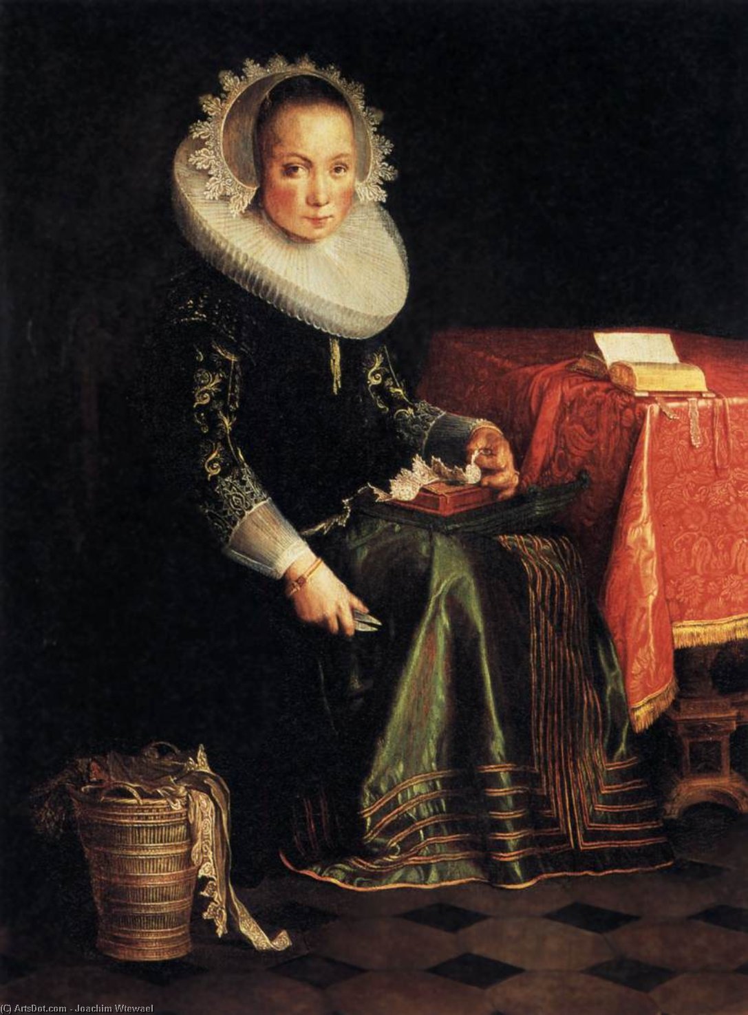 Wikioo.org - The Encyclopedia of Fine Arts - Painting, Artwork by Joachim Antonisz Wtewael - Portrait of Eva Wtewael