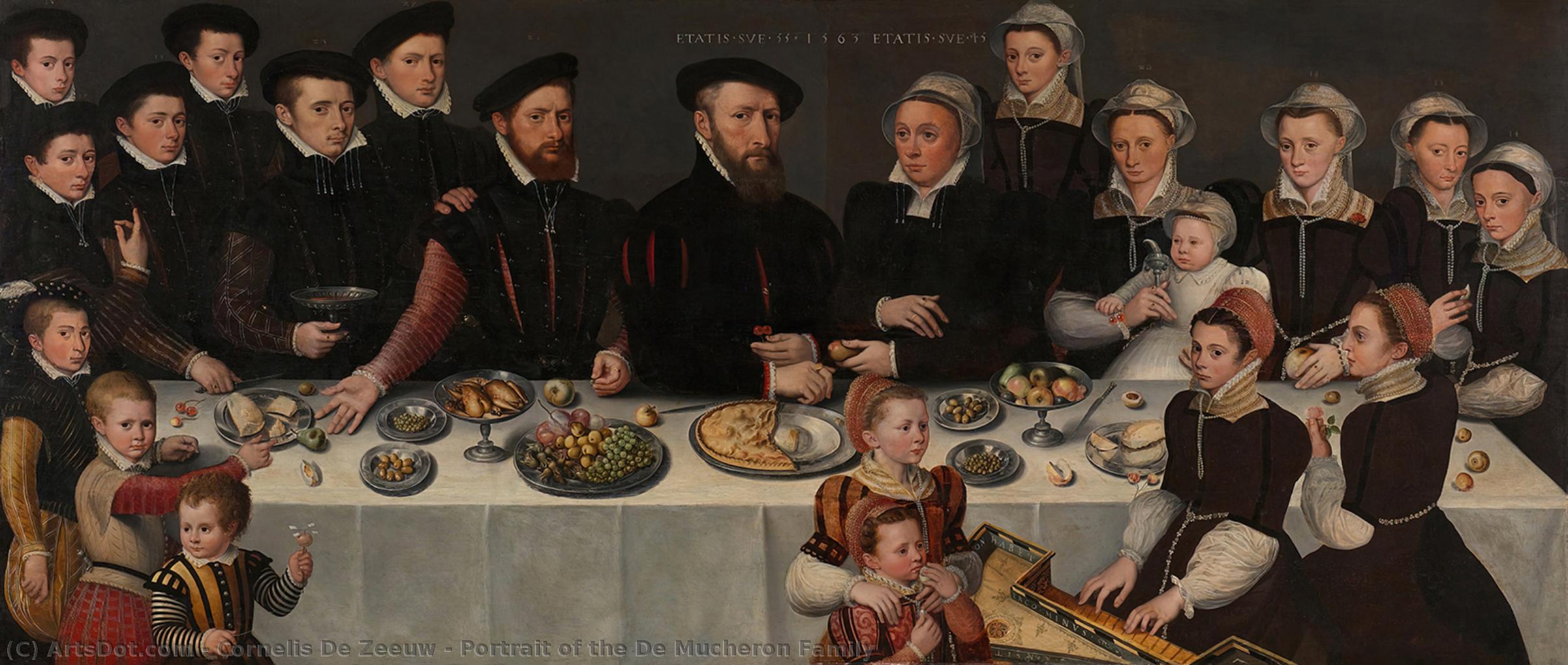 Wikioo.org – La Enciclopedia de las Bellas Artes - Pintura, Obras de arte de Cornelis De Zeeuw - Retrato de la Delaware Mucheron Familia