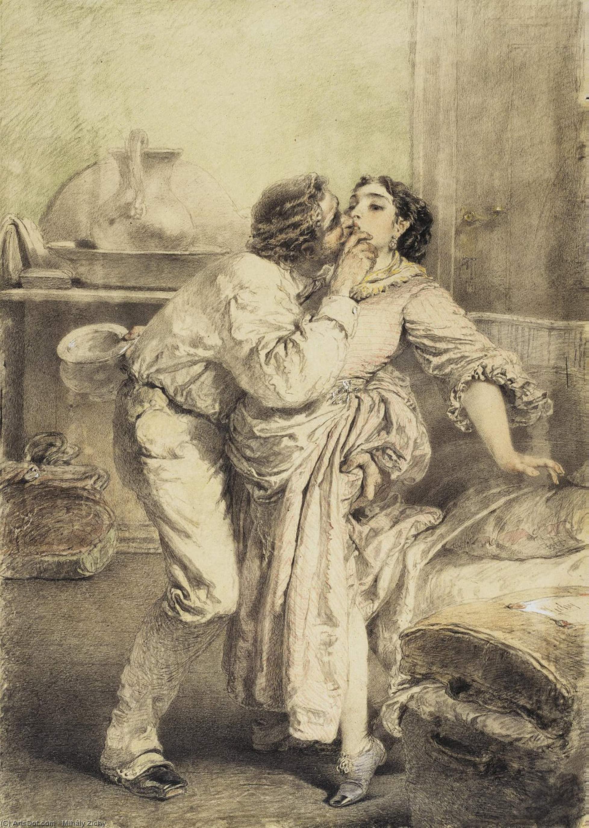 WikiOO.org - Encyclopedia of Fine Arts - Lukisan, Artwork Mihaly Von Zichy - Artist's Love