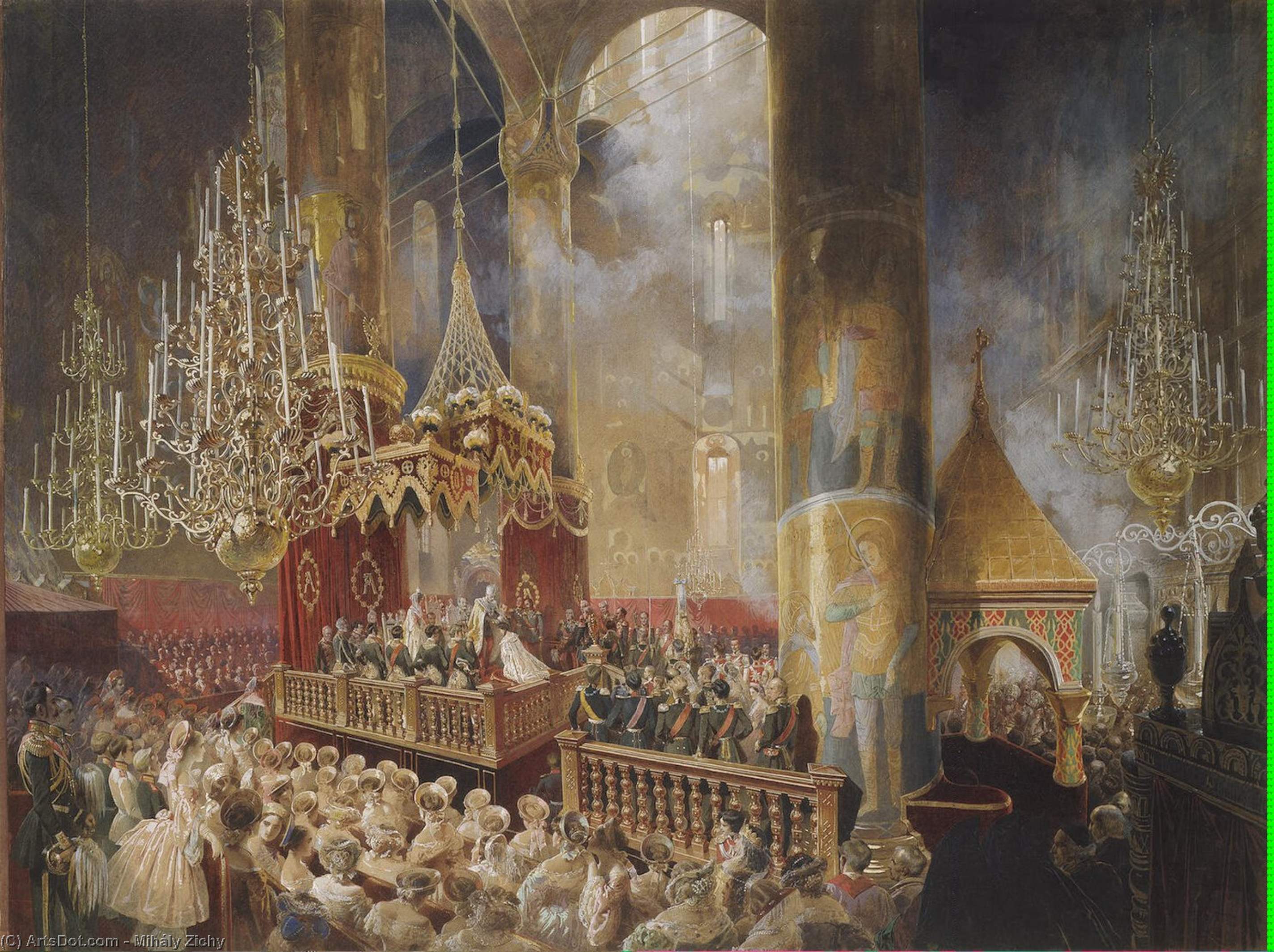 Wikioo.org - The Encyclopedia of Fine Arts - Painting, Artwork by Mihaly Von Zichy - Coronation of Alexander II