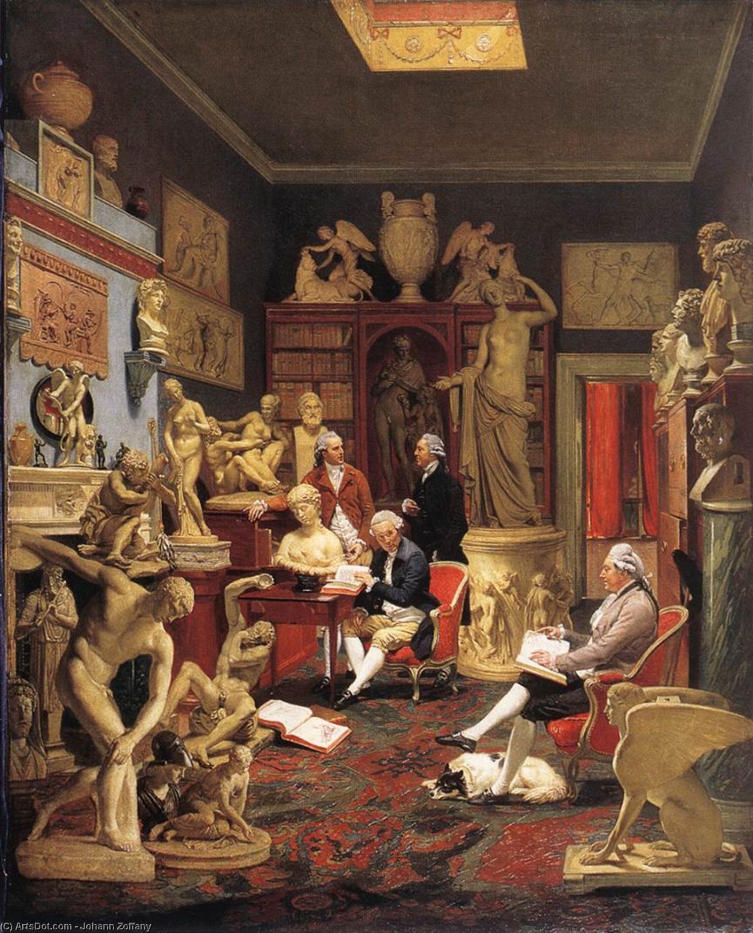 Wikioo.org – La Enciclopedia de las Bellas Artes - Pintura, Obras de arte de Johann Zoffany - charles towneley en su galería de esculturas