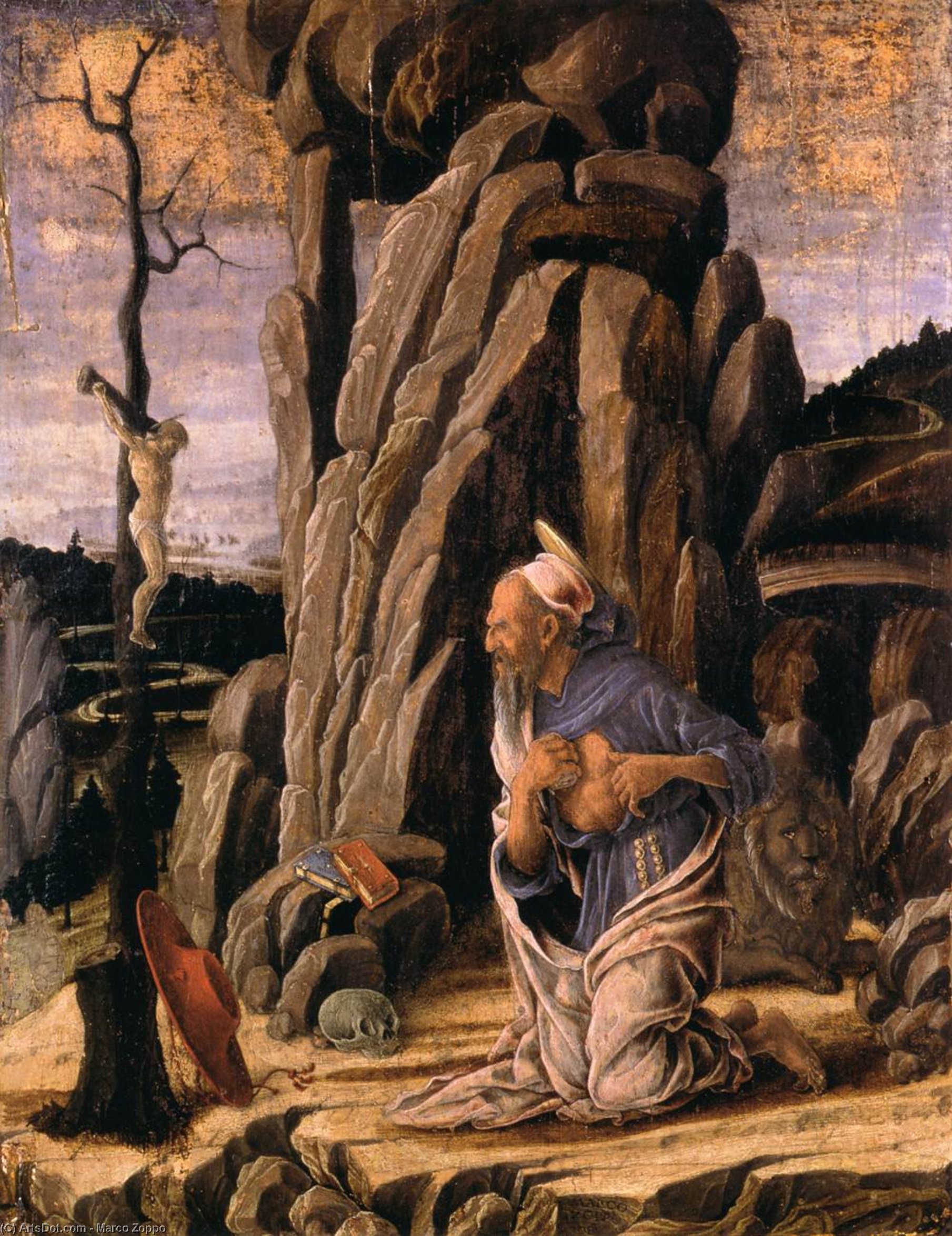 Wikioo.org - The Encyclopedia of Fine Arts - Painting, Artwork by Marco Zoppo - The Penitent St Jerome