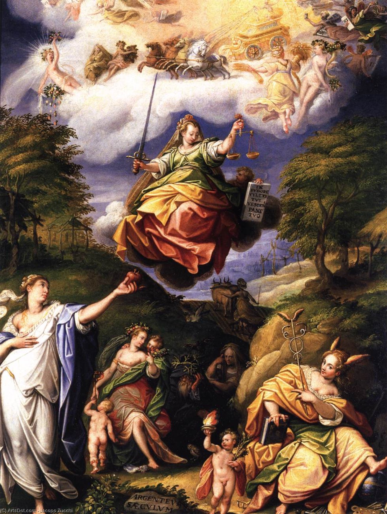 Wikioo.org - The Encyclopedia of Fine Arts - Painting, Artwork by Jacopo Zucchi - Allegory of the Creation