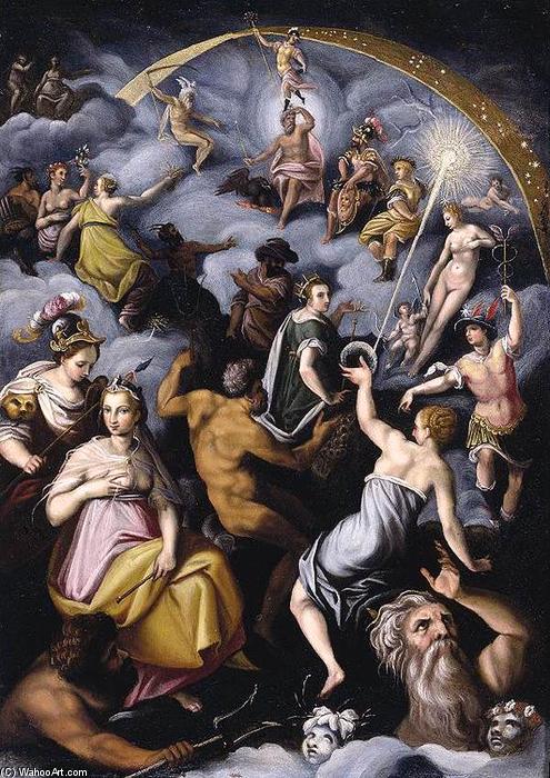 WikiOO.org - Enciklopedija dailės - Tapyba, meno kuriniai Jacopo Zucchi - The Assembly of the Gods