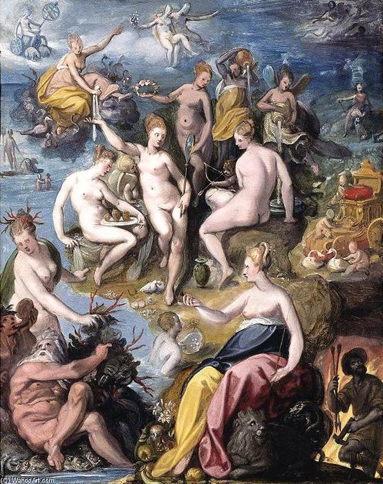 Wikioo.org – La Enciclopedia de las Bellas Artes - Pintura, Obras de arte de Jacopo Zucchi - Los cuatro elementos