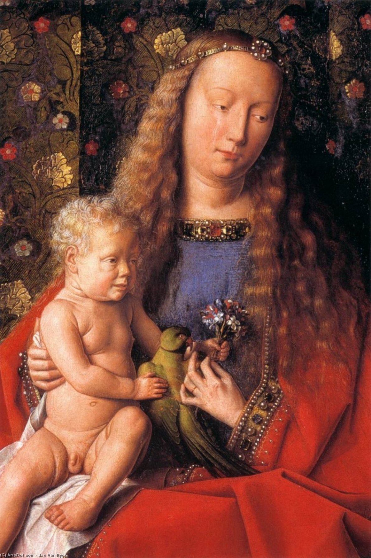 Wikioo.org - The Encyclopedia of Fine Arts - Painting, Artwork by Jan Van Eyck - The Madonna with Canon van der Paele (detail) (13)