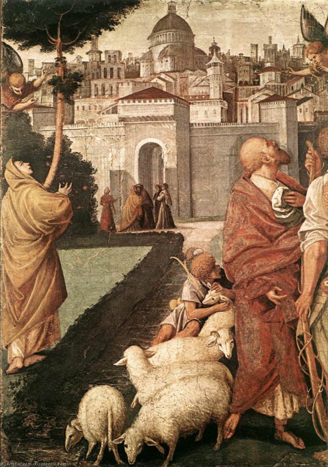 WikiOO.org - Enciklopedija likovnih umjetnosti - Slikarstvo, umjetnička djela Gaudenzio Ferrari - The Annunciation to Joachim and Anna