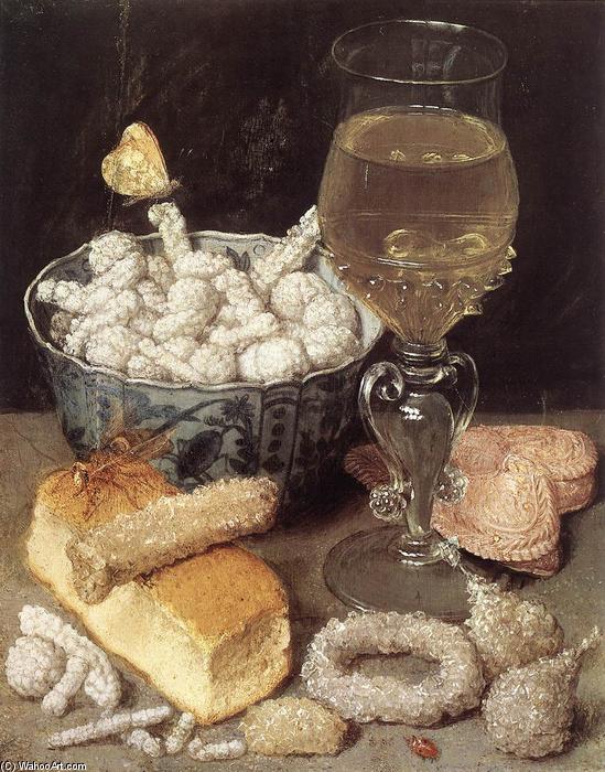Wikioo.org - The Encyclopedia of Fine Arts - Painting, Artwork by Georg Flegel - Still-Life with Bread and Confectionary