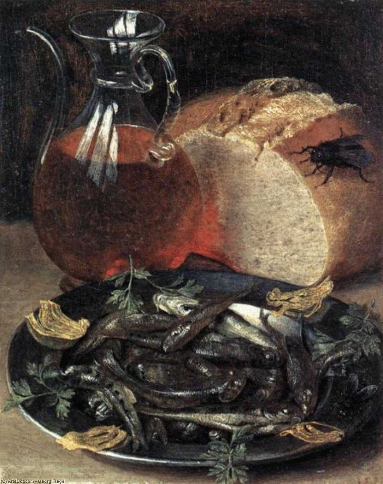 Wikioo.org - The Encyclopedia of Fine Arts - Painting, Artwork by Georg Flegel - Still-Life with Fish