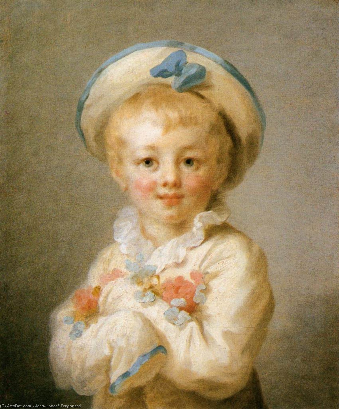 WikiOO.org - Encyclopedia of Fine Arts - Maľba, Artwork Jean-Honoré Fragonard - A Boy as Pierrot