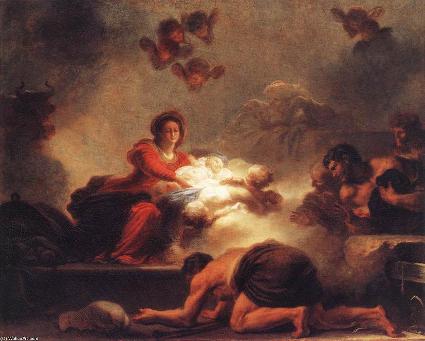 WikiOO.org - Encyclopedia of Fine Arts - Lukisan, Artwork Jean-Honoré Fragonard - Adoration of the Shepherds