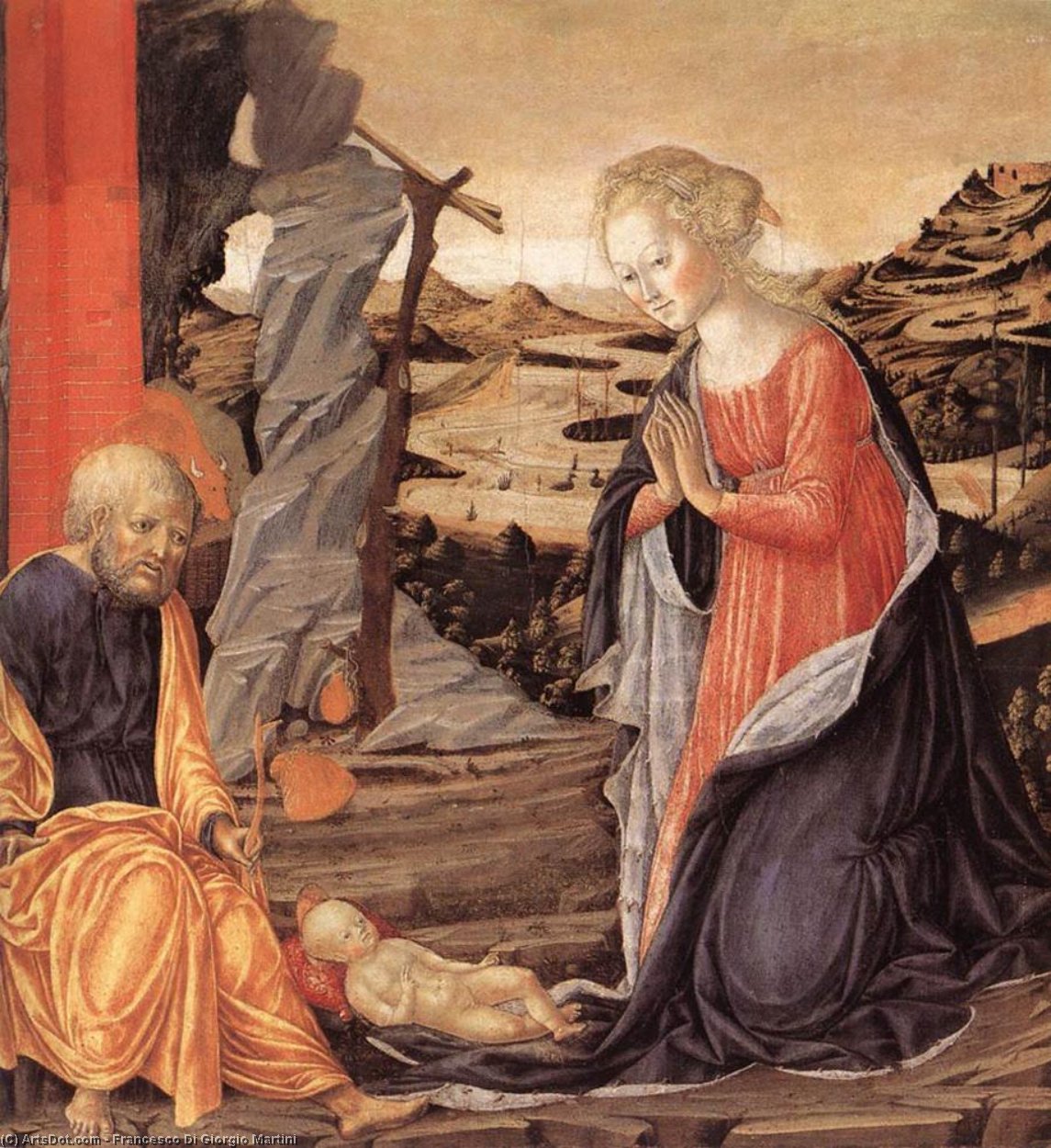 WikiOO.org - Εγκυκλοπαίδεια Καλών Τεχνών - Ζωγραφική, έργα τέχνης Francesco Di Giorgio Martini - Nativity (12)