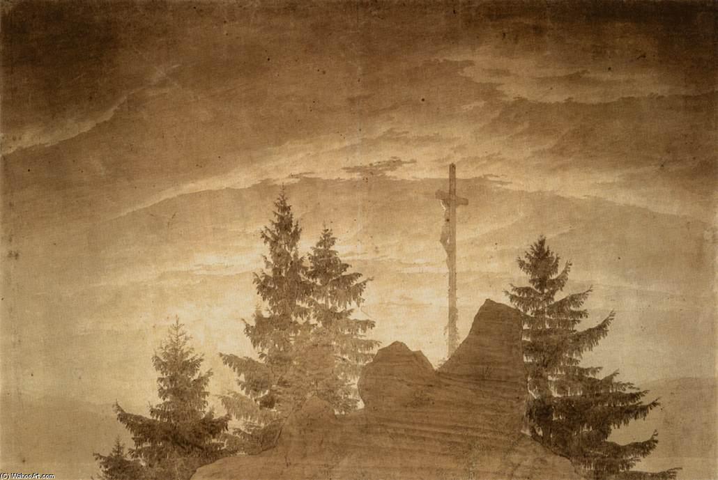 Wikioo.org – L'Enciclopedia delle Belle Arti - Pittura, Opere di Caspar David Friedrich - Croce sulla montagna
