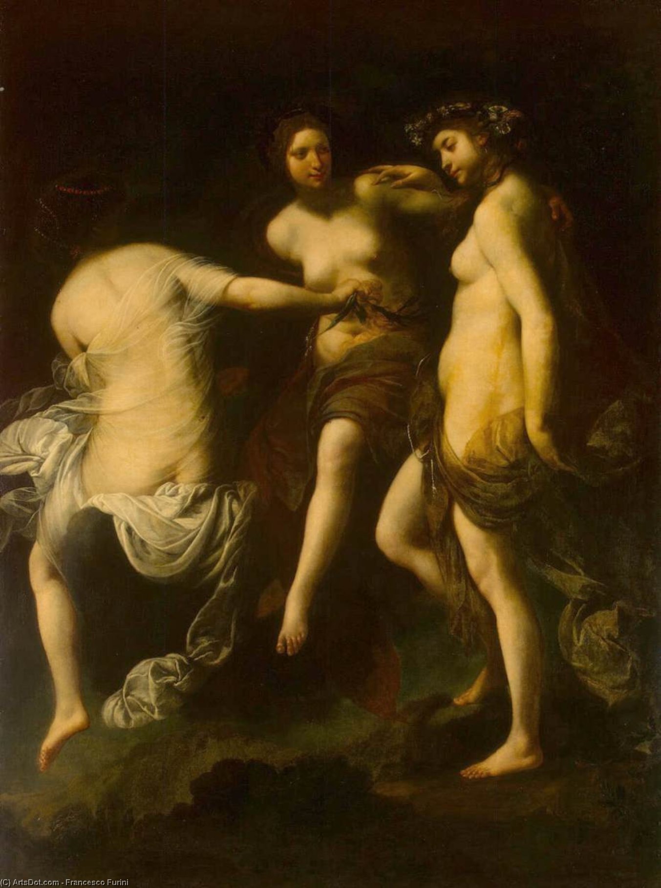 Wikioo.org - The Encyclopedia of Fine Arts - Painting, Artwork by Francesco Furini - The Three Graces