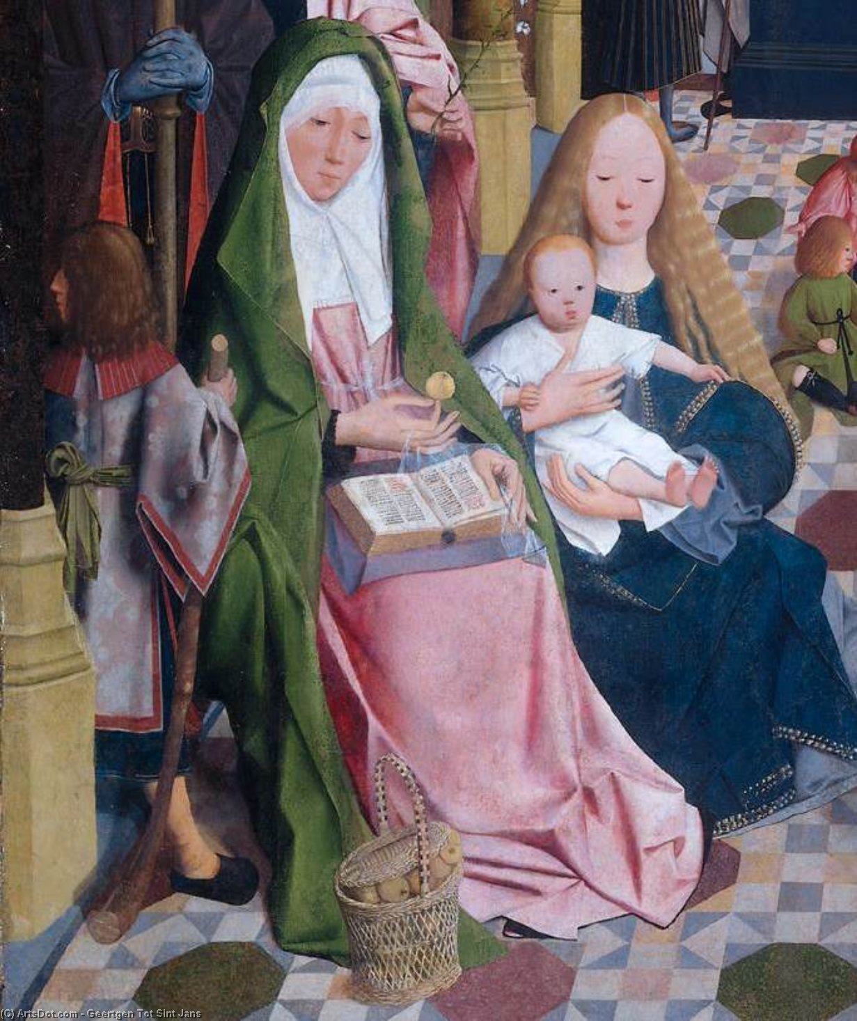 Wikioo.org - สารานุกรมวิจิตรศิลป์ - จิตรกรรม Geertgen Tot Sint Jans - The Holy Kinship (detail) (11)