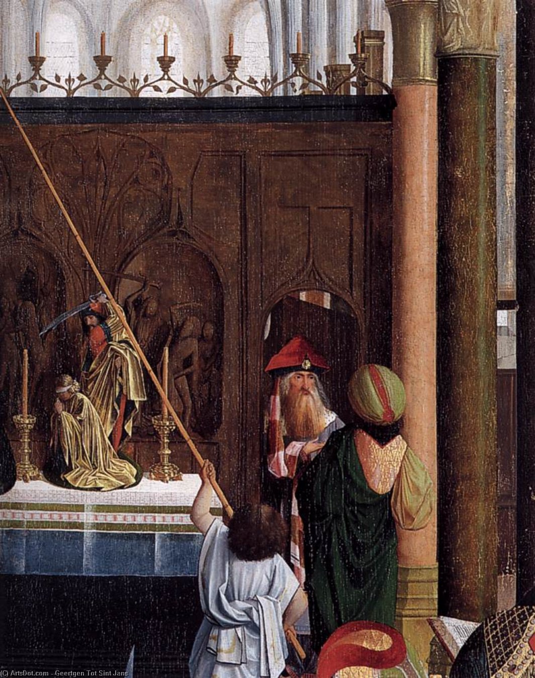 Wikioo.org - Bách khoa toàn thư về mỹ thuật - Vẽ tranh, Tác phẩm nghệ thuật Geertgen Tot Sint Jans - The Holy Kinship (detail) (12)