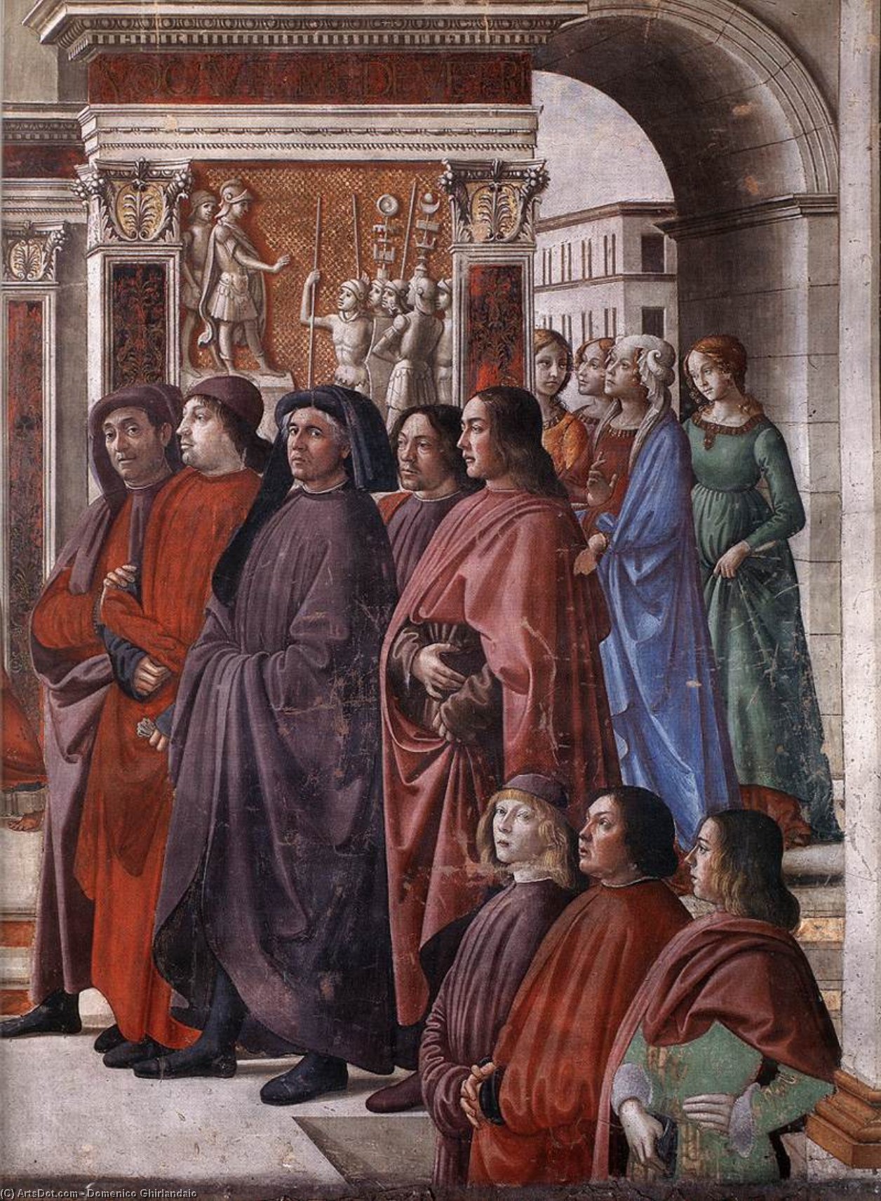 Wikioo.org - The Encyclopedia of Fine Arts - Painting, Artwork by Domenico Ghirlandaio - Angel Appearing to Zacharias (detail) (11)