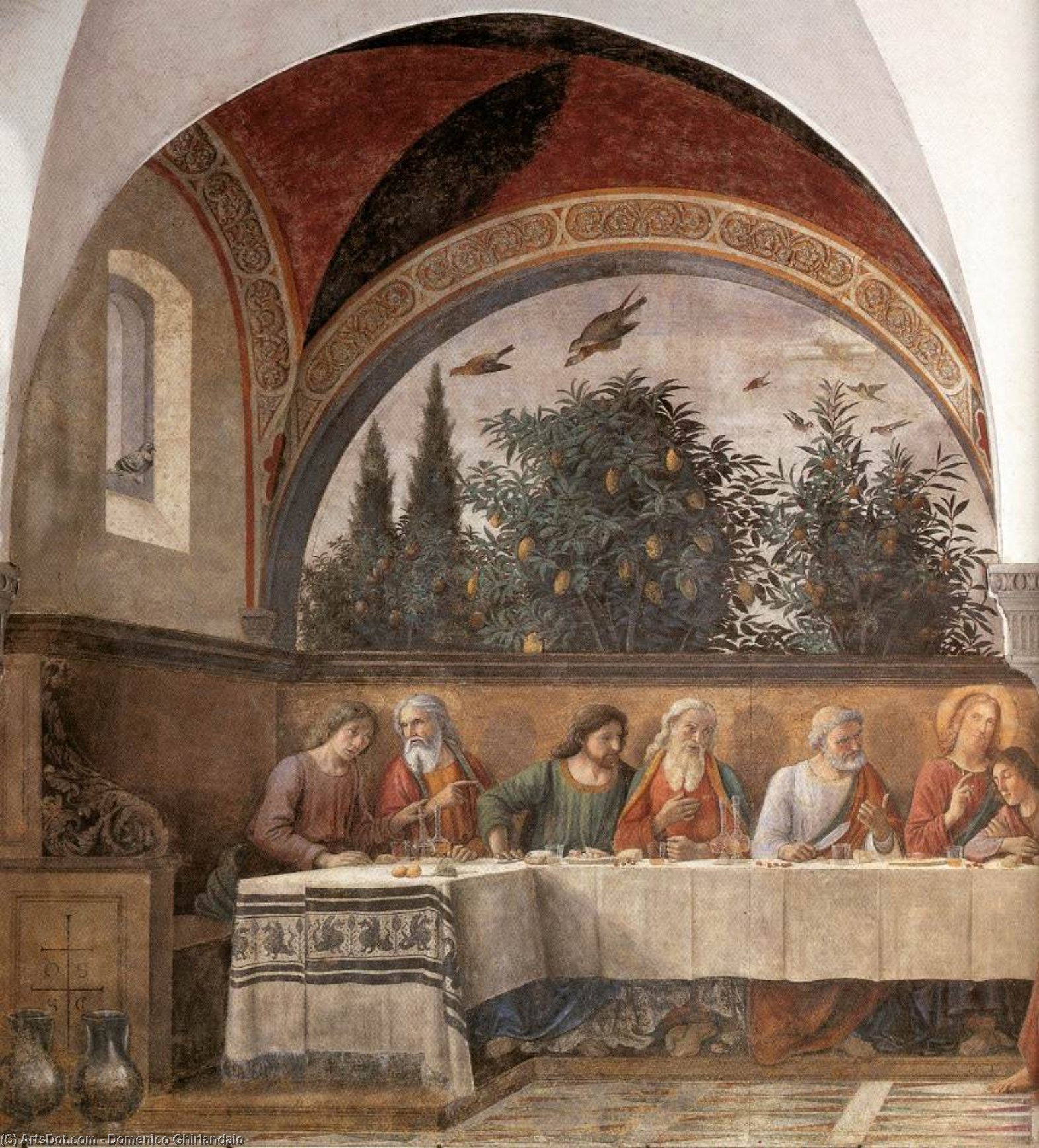 WikiOO.org – 美術百科全書 - 繪畫，作品 Domenico Ghirlandaio - 最后的晚餐 详细  13