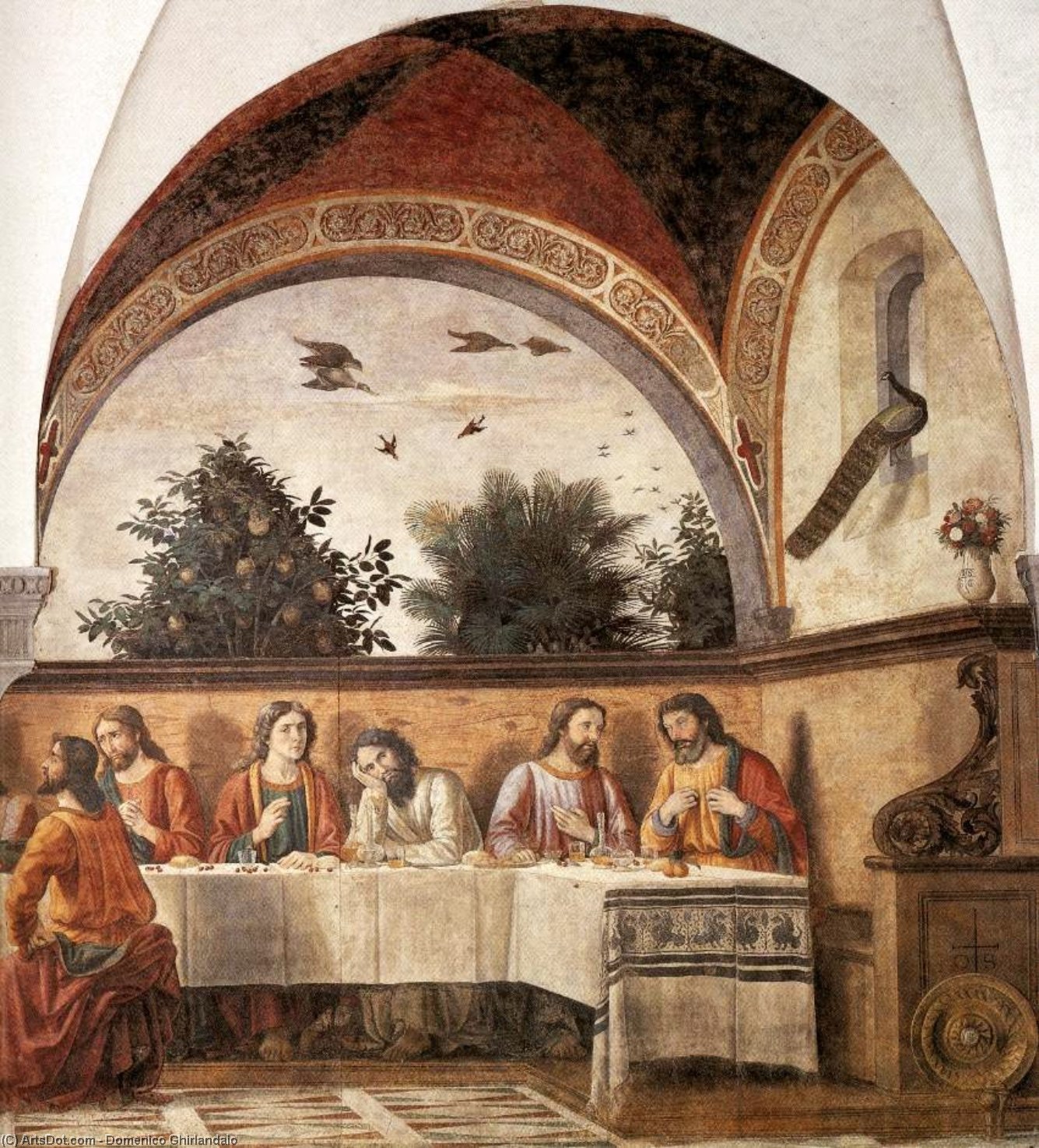 Wikioo.org – L'Enciclopedia delle Belle Arti - Pittura, Opere di Domenico Ghirlandaio - L Ultima Cena particolare  14