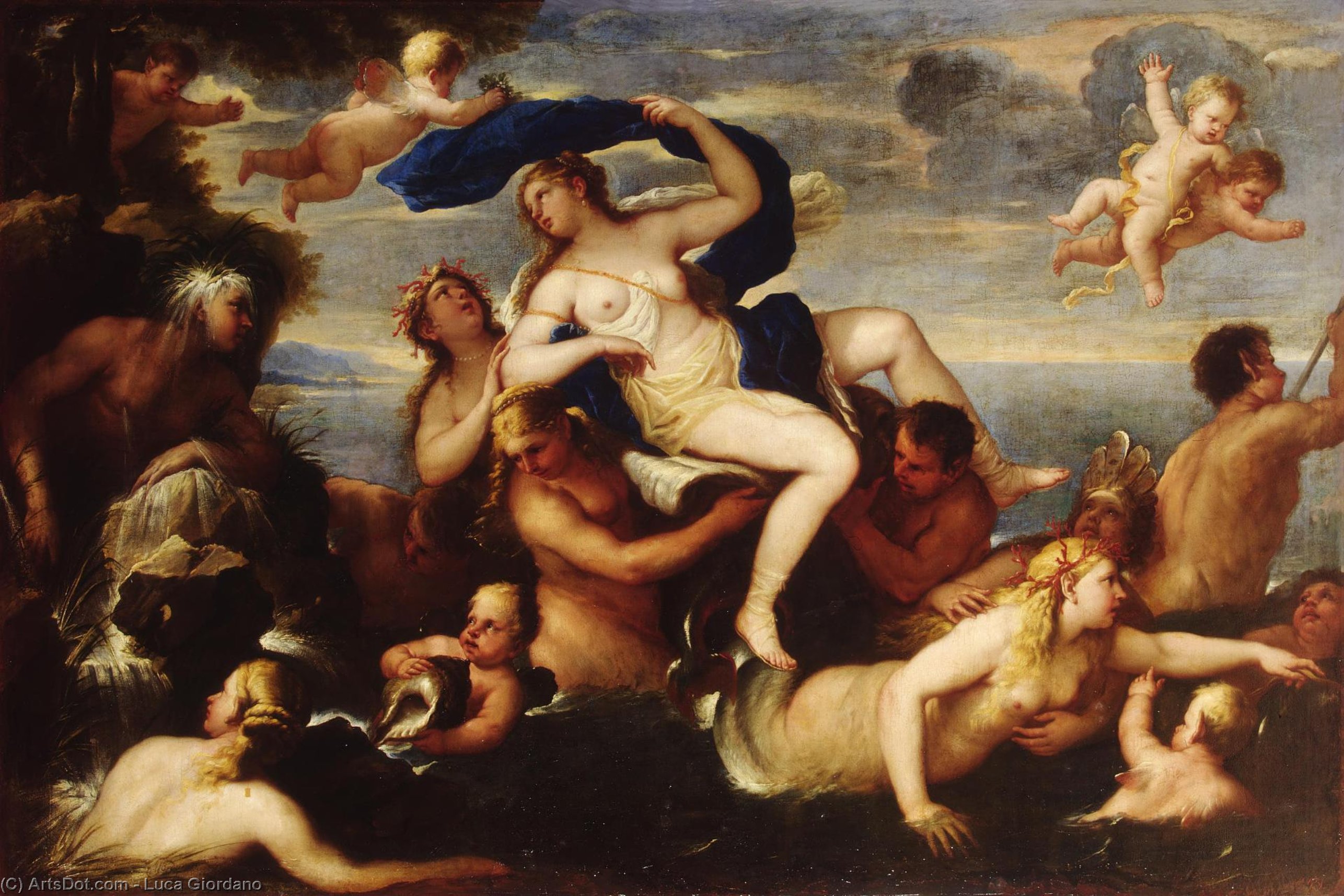 WikiOO.org - Εγκυκλοπαίδεια Καλών Τεχνών - Ζωγραφική, έργα τέχνης Luca Giordano - The Triumph of Galatea