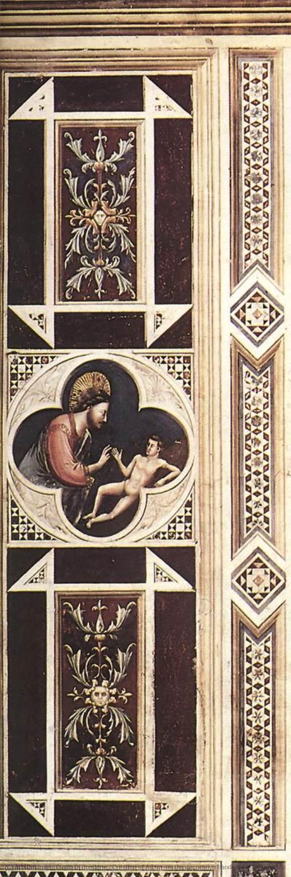 Wikioo.org - The Encyclopedia of Fine Arts - Painting, Artwork by Giotto Di Bondone - Creation of Adam (on the decorative band)