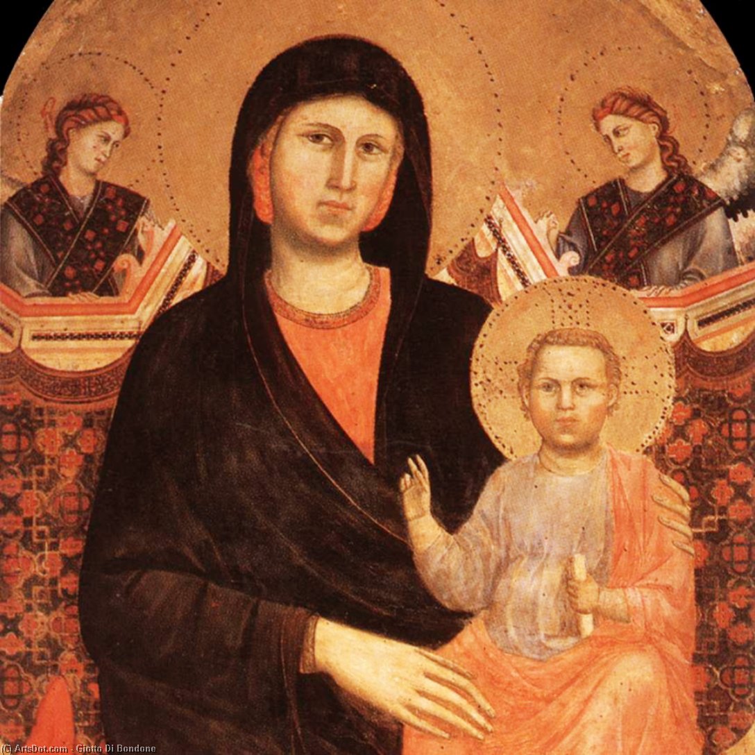 Wikioo.org – L'Enciclopedia delle Belle Arti - Pittura, Opere di Giotto Di Bondone - Madonna col Bambino particolare