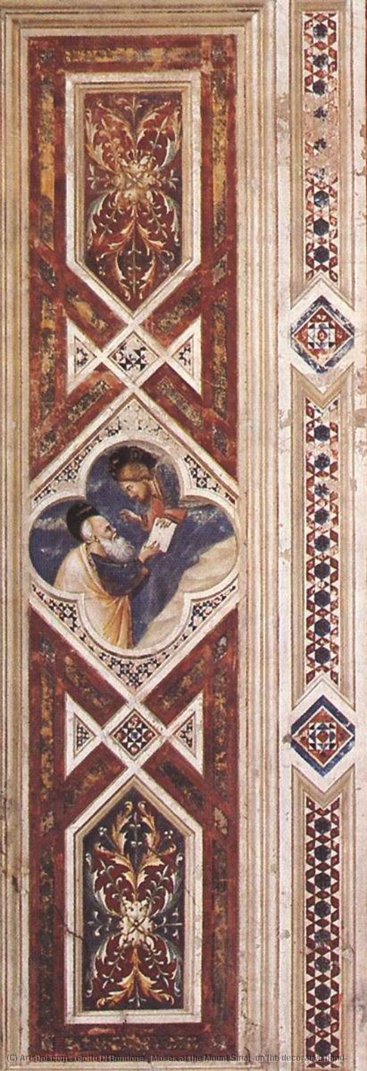 Wikioo.org - Bách khoa toàn thư về mỹ thuật - Vẽ tranh, Tác phẩm nghệ thuật Giotto Di Bondone - Moses at the Mount Sinai (on the decorative band)