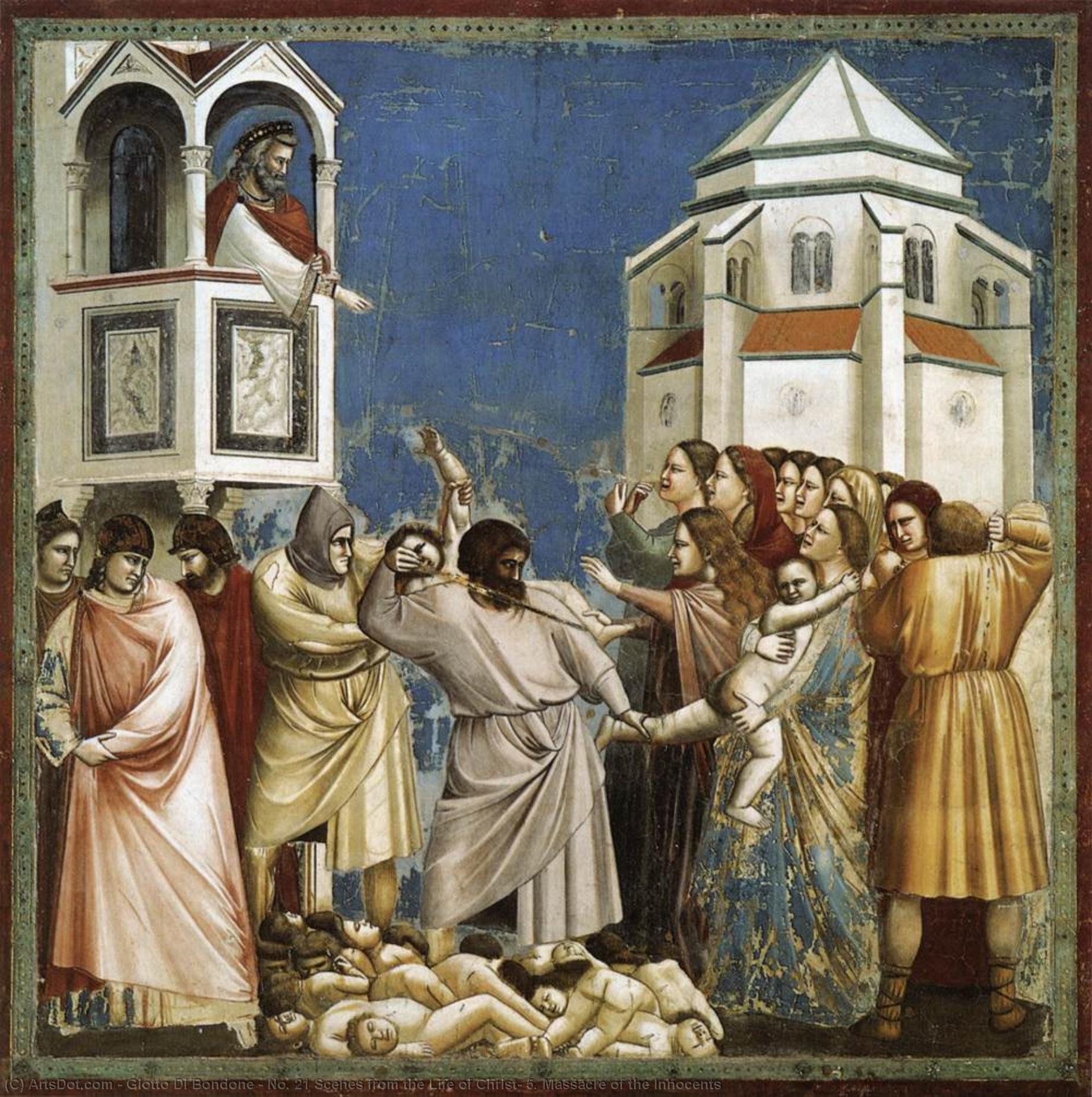 Wikioo.org – L'Enciclopedia delle Belle Arti - Pittura, Opere di Giotto Di Bondone - No . 21 scene dal vita di cristo : 5 . strage degli innocenti