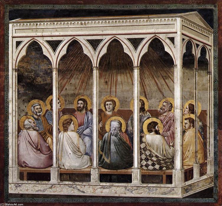 Wikioo.org – La Enciclopedia de las Bellas Artes - Pintura, Obras de arte de Giotto Di Bondone - Sinduda . 39 escenas de la vida de cristo : 23 . Pentecostés