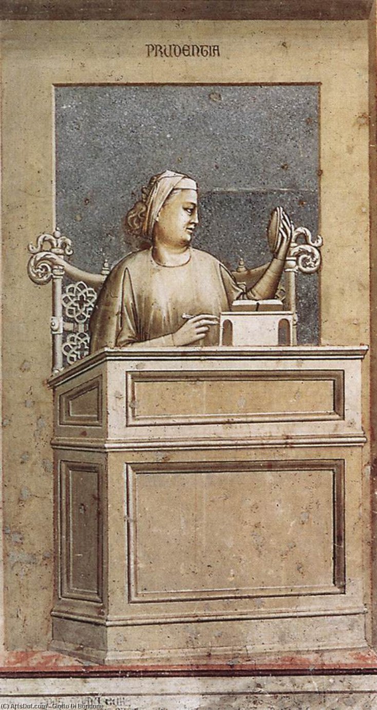 Wikioo.org - Die Enzyklopädie bildender Kunst - Malerei, Kunstwerk von Giotto Di Bondone - aber nein 40   der  sieben  tugenden  Besonnenheit