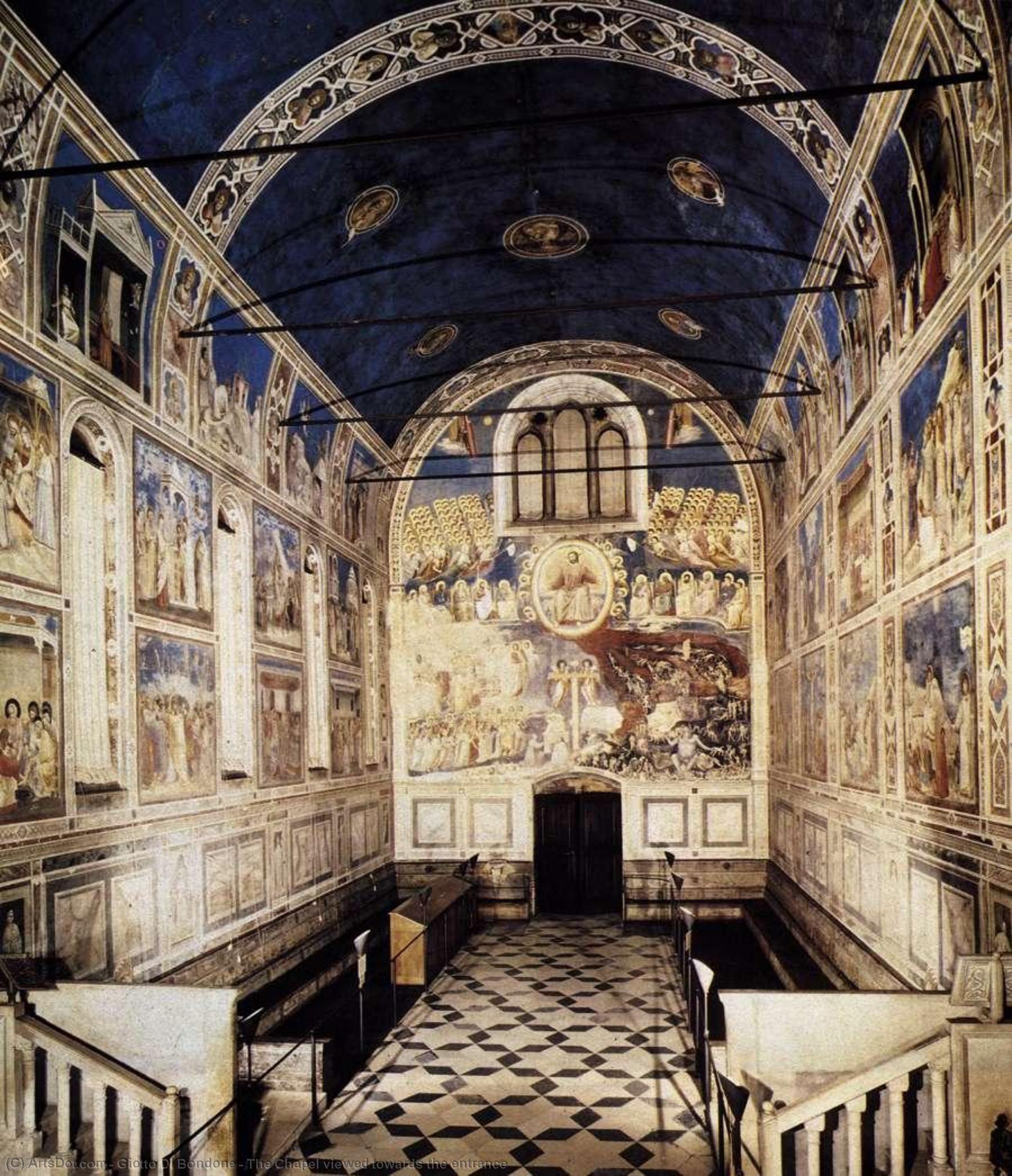Wikioo.org - Die Enzyklopädie bildender Kunst - Malerei, Kunstwerk von Giotto Di Bondone - die kapelle gesehen  zu  der  Eingang