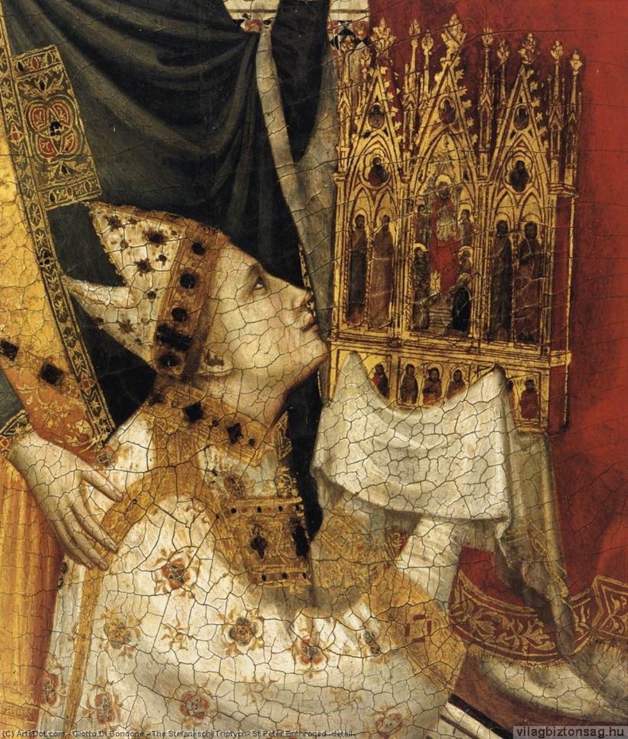 Wikioo.org – L'Enciclopedia delle Belle Arti - Pittura, Opere di Giotto Di Bondone - Il Trittico Stefaneschi Cattedrale di St  Pietro  sul trono  particolare
