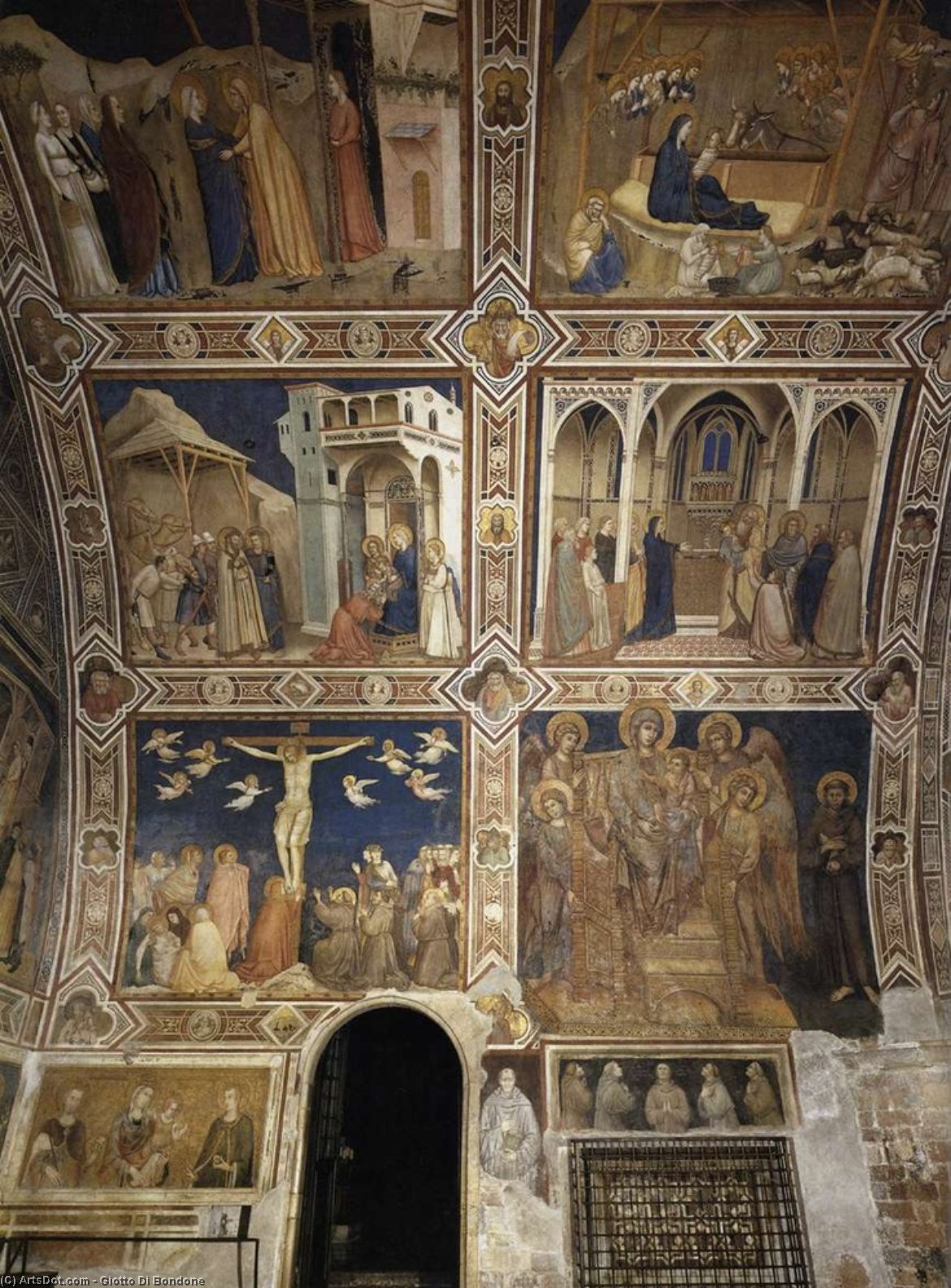 Wikioo.org - The Encyclopedia of Fine Arts - Painting, Artwork by Giotto Di Bondone - Vault of the north transept