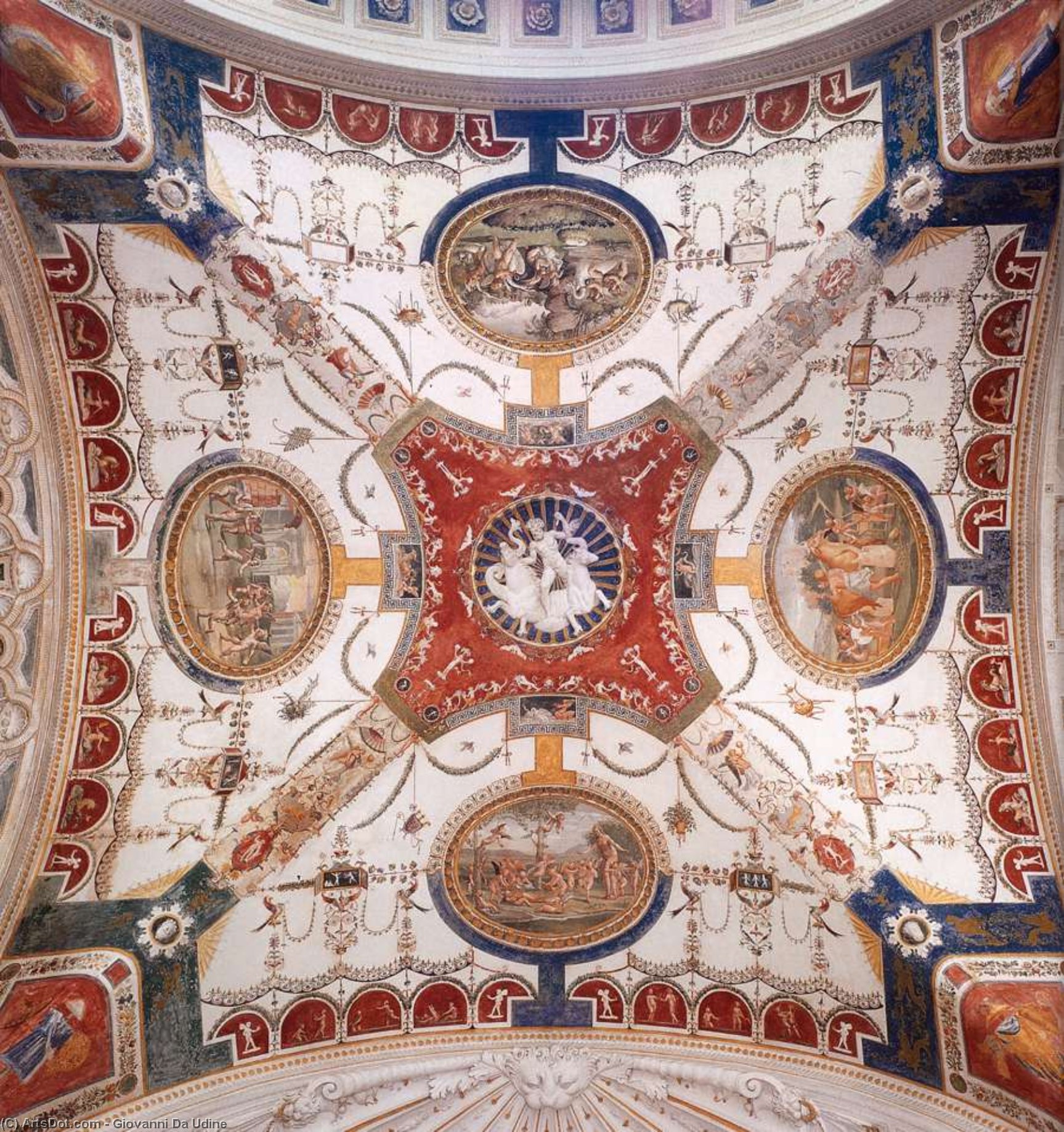 WikiOO.org - Enciklopedija dailės - Tapyba, meno kuriniai Giovanni Da Udine - Decoration of the Garden Loggia (detail)