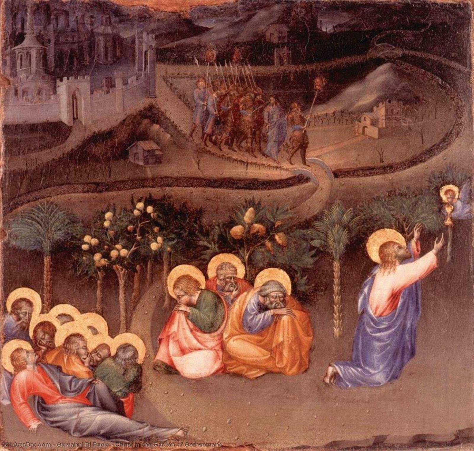 WikiOO.org - Enciclopédia das Belas Artes - Pintura, Arte por Giovanni Di Paolo - Christ in the Garden of Gethsemane