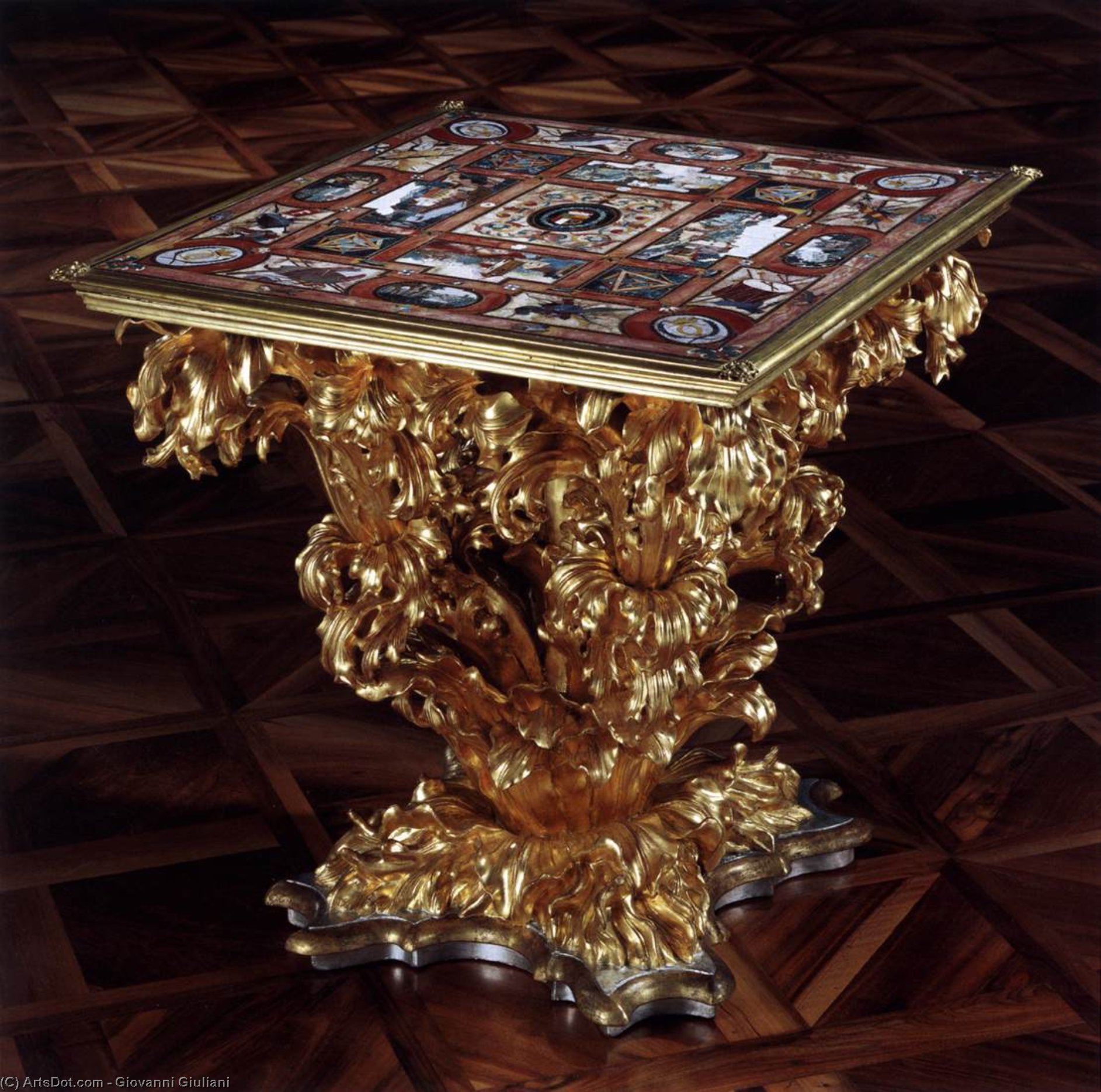 WikiOO.org – 美術百科全書 - 繪畫，作品 Giovanni Giuliani - 木 基地  为  一个  桌上