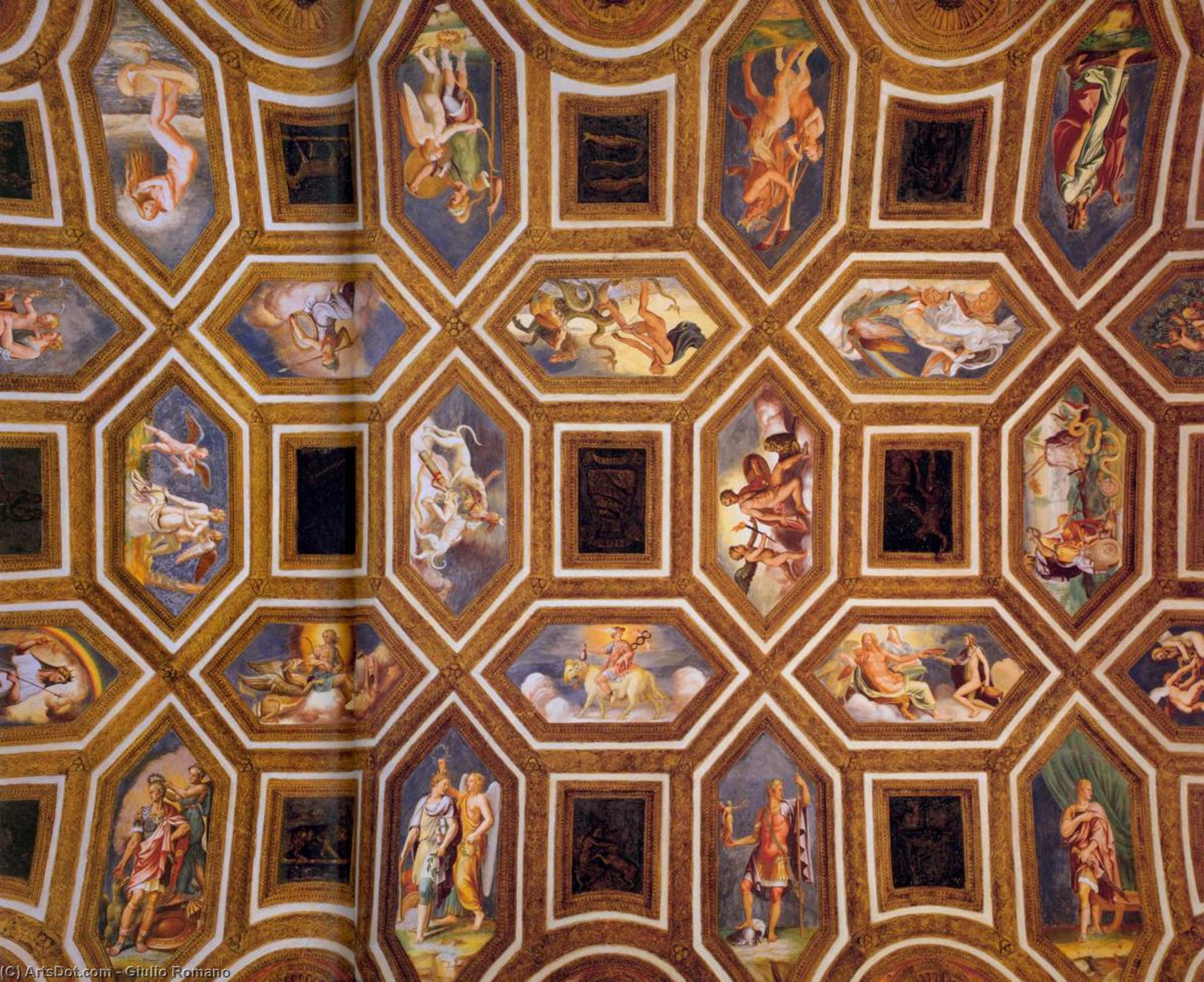 WikiOO.org - Encyclopedia of Fine Arts - Schilderen, Artwork Giulio Romano - Ceiling decoration
