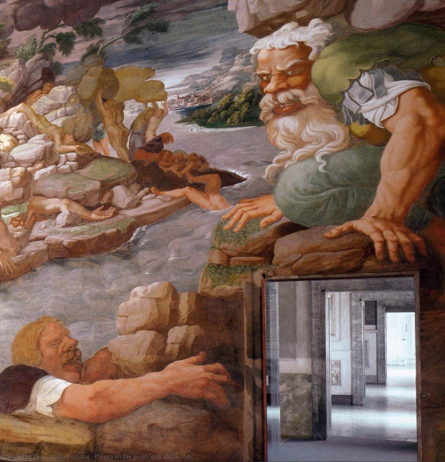 Wikioo.org - Bách khoa toàn thư về mỹ thuật - Vẽ tranh, Tác phẩm nghệ thuật Giulio Romano - Fresco on the south wall (detail) (10)