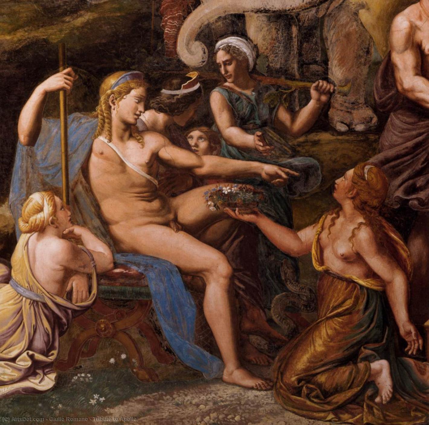 Wikioo.org – La Enciclopedia de las Bellas Artes - Pintura, Obras de arte de Giulio Romano - tributo a Apolo
