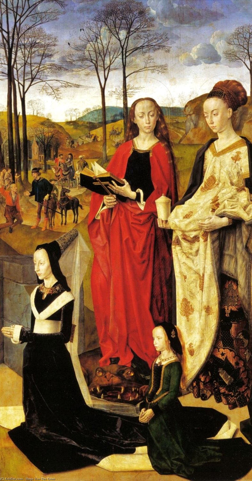 WikiOO.org – 美術百科全書 - 繪畫，作品 Hugo Van Der Goes - Sts 玛格丽特 和玛丽 抹大拉 与 玛丽亚 从portinari