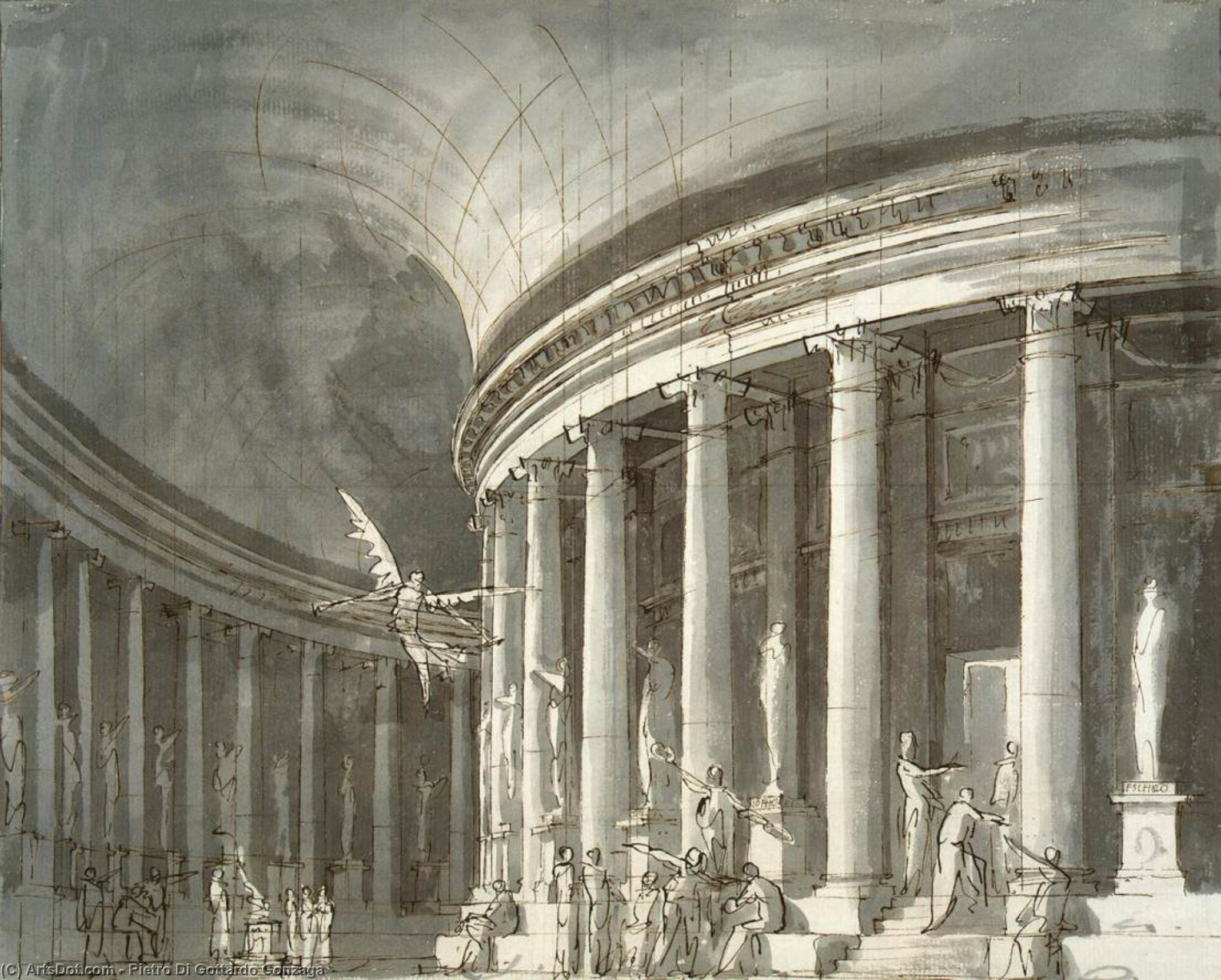WikiOO.org - אנציקלופדיה לאמנויות יפות - ציור, יצירות אמנות Pietro Di Gottardo Gonzaga - Stage-set Design
