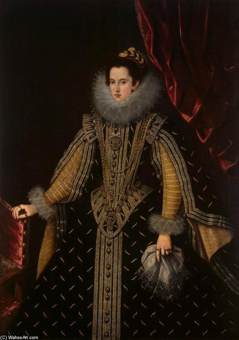 Wikioo.org - The Encyclopedia of Fine Arts - Painting, Artwork by Bartolomé Gonzalez Y Serrano - Portrait of Margarita Aldobrandini, Duchess of Parma