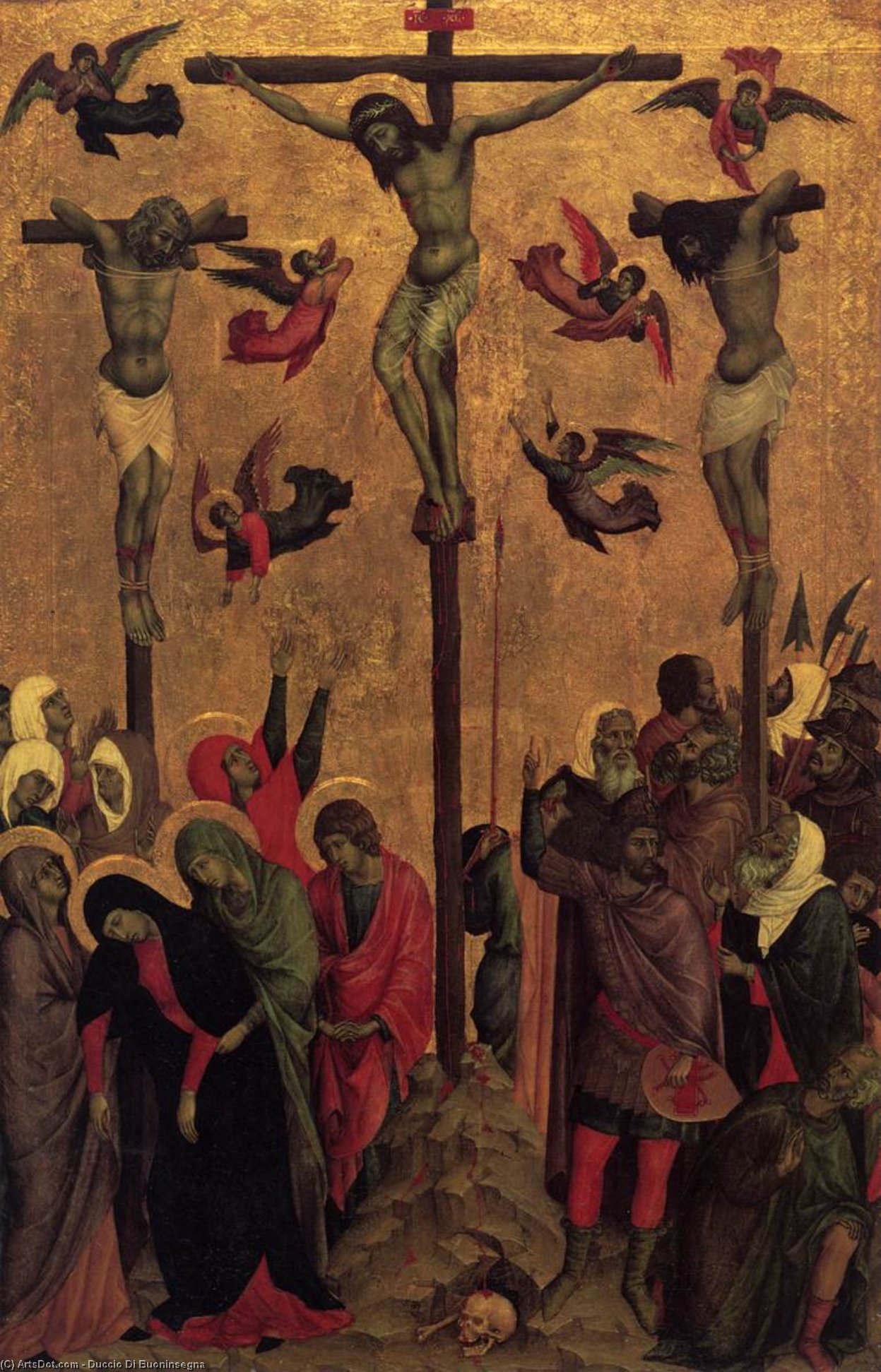 WikiOO.org – 美術百科全書 - 繪畫，作品 Duccio Di Buoninsegna - 耶稣被钉十字架