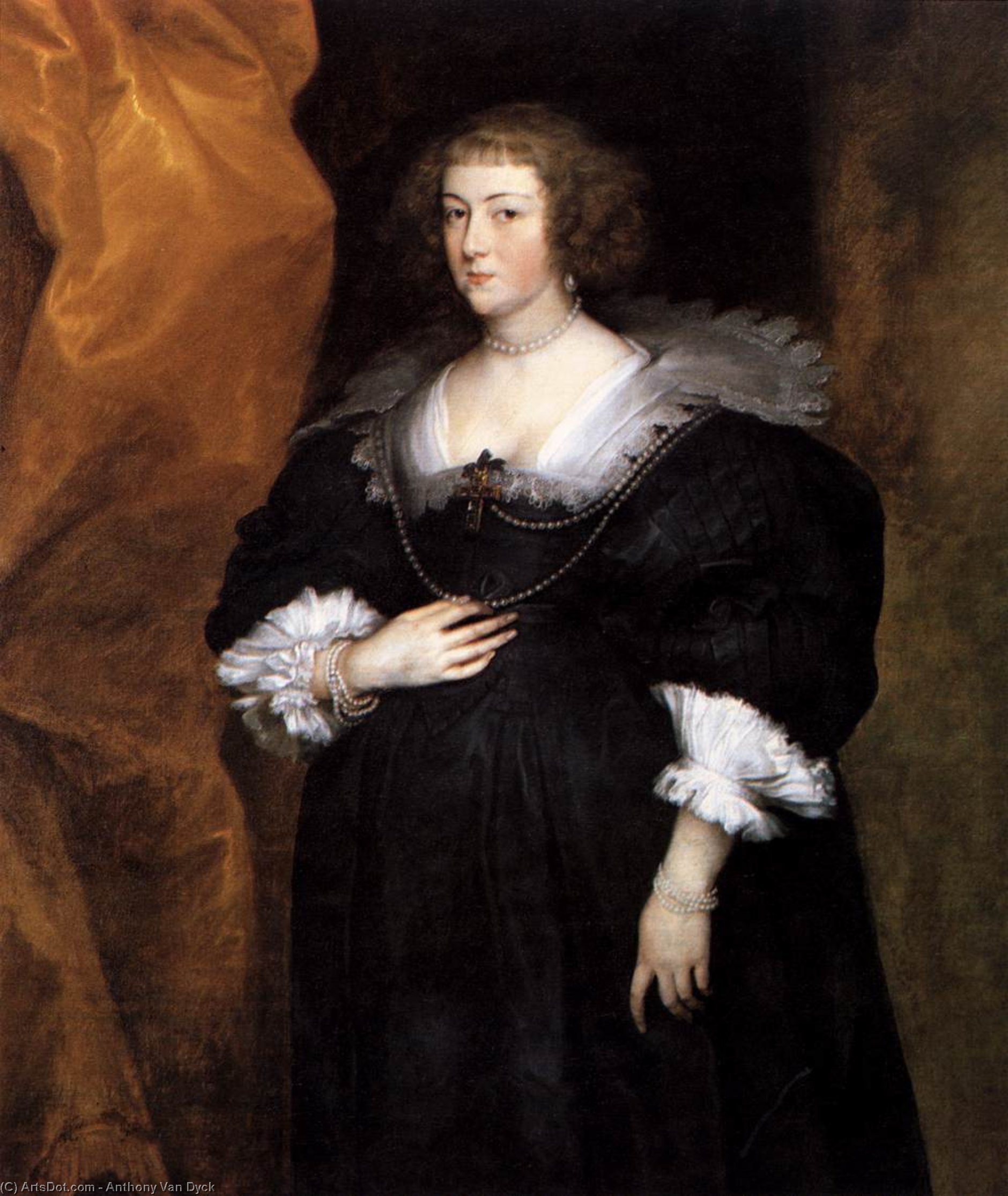 Wikioo.org – La Enciclopedia de las Bellas Artes - Pintura, Obras de arte de Anthony Van Dyck - retrato de un dama