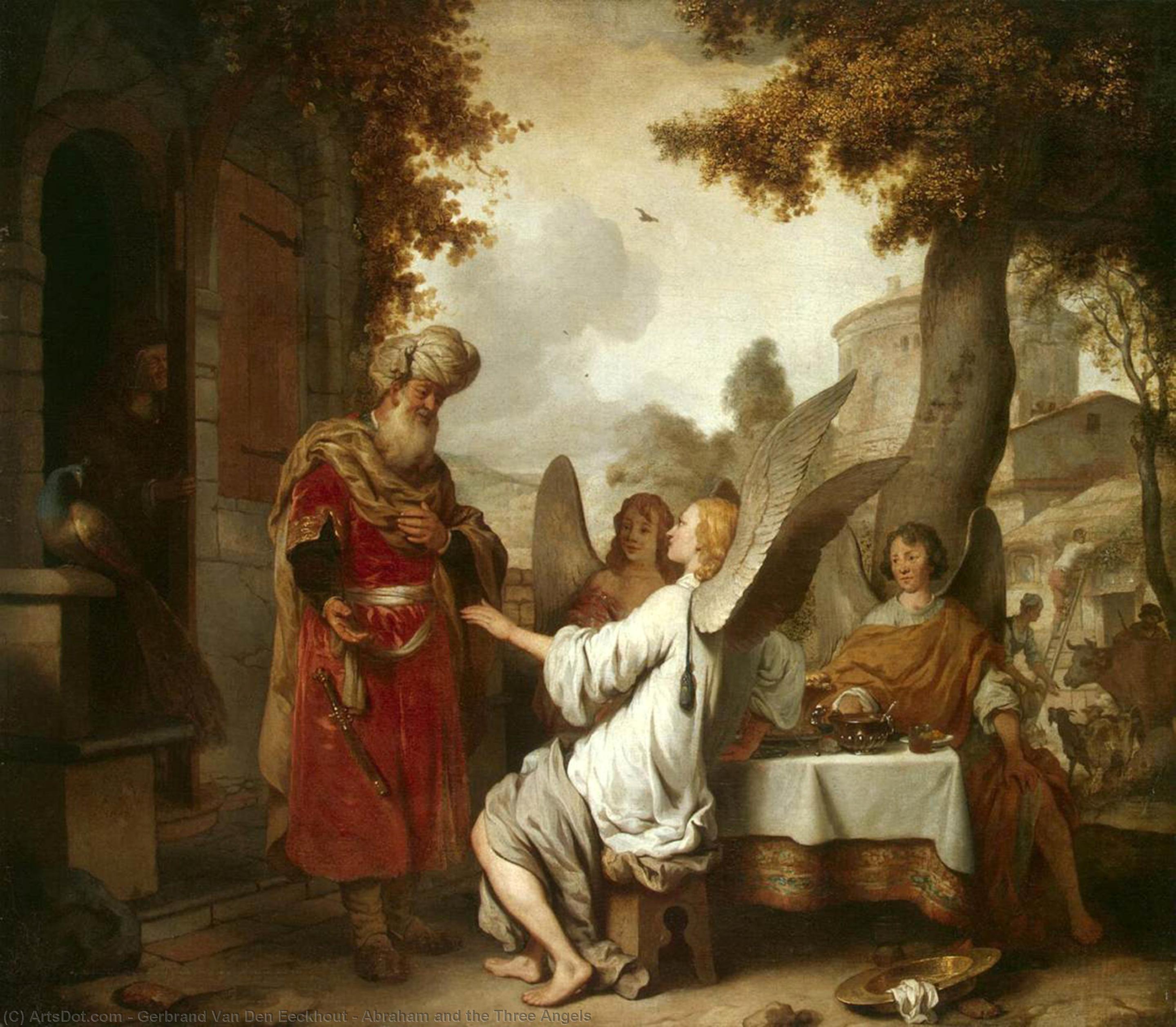 Wikioo.org – L'Encyclopédie des Beaux Arts - Peinture, Oeuvre de Gerbrand Van Den Eeckhout - Abraham et le trois anges