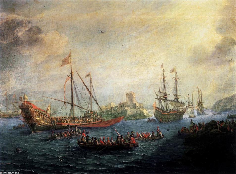 Wikioo.org – La Enciclopedia de las Bellas Artes - Pintura, Obras de arte de Gaspard Van Eyck - Paisaje marino
