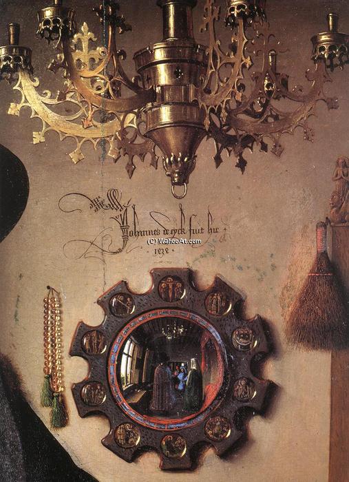 Wikioo.org - The Encyclopedia of Fine Arts - Painting, Artwork by Jan Van Eyck - Portrait of Giovanni Arnolfini and his Wife (detail) (23)